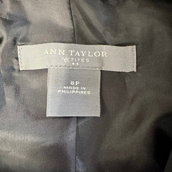 Ann Taylor Blazer Dark Grey Black Pin Stripe 8P Academia Office - Picture 5 of 5